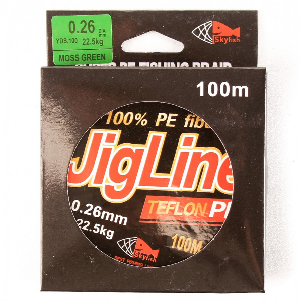Шнур плетеный JigLine Teflon PE 0,26 мм 100 метров в Санкт-Петербурге